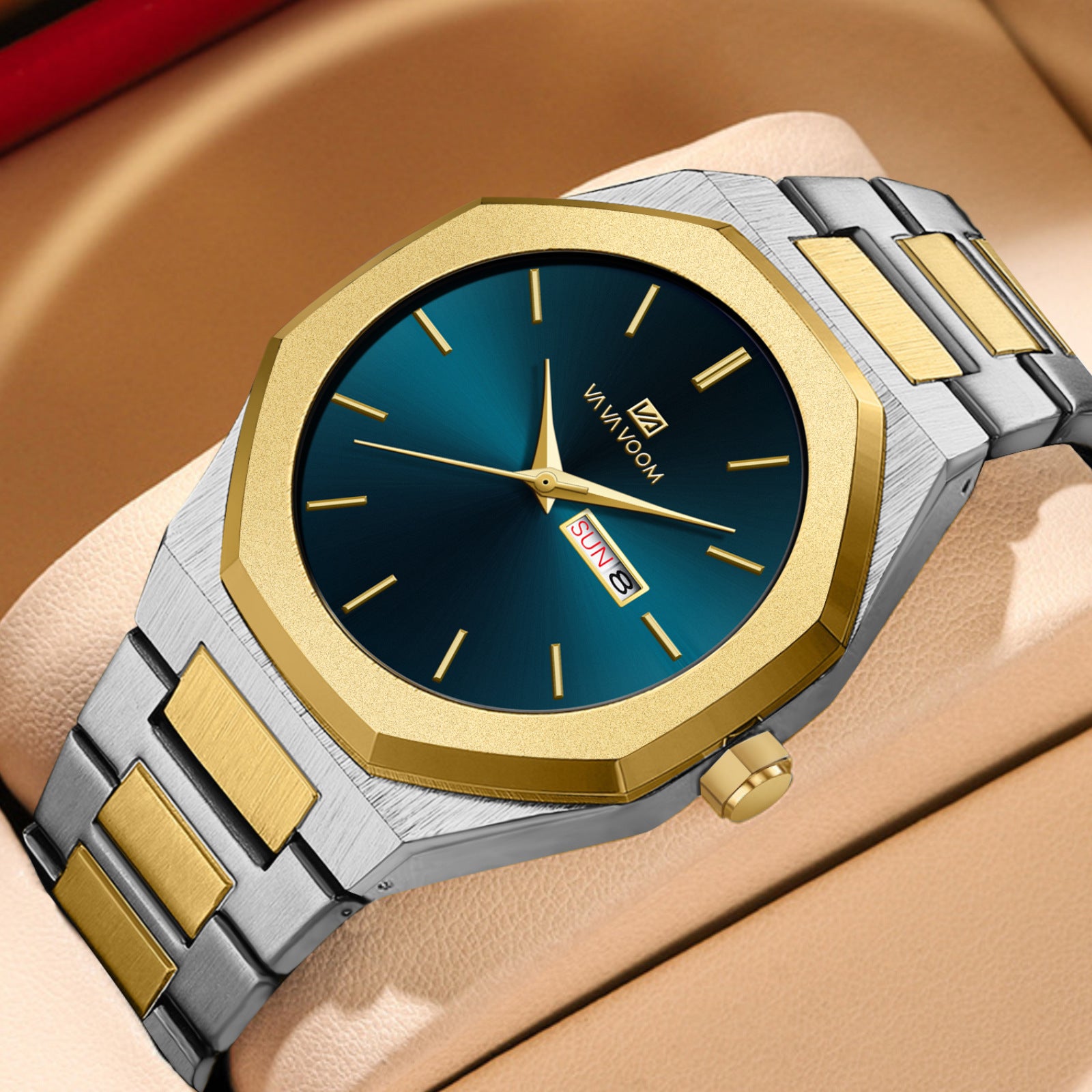 Business-Casual Steel-Chain Mens Watch