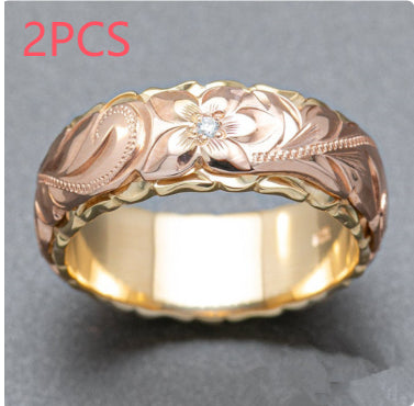 Exquisitely Carved Rose Two-tone Ladies Ring