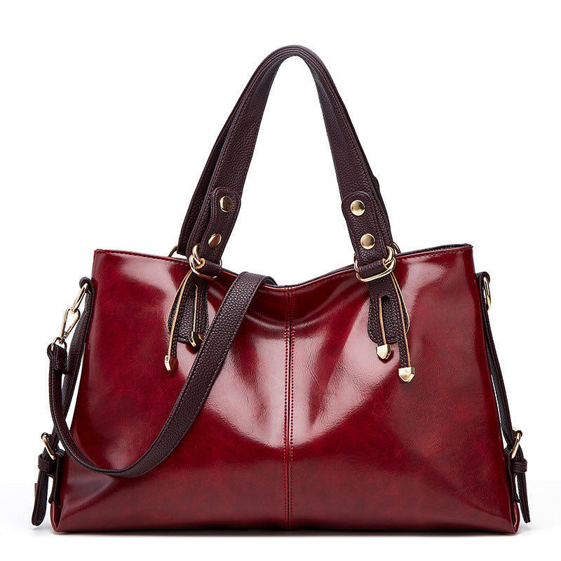 Women's Large Capacity Soft Leather Shoulder Messenger Handbag