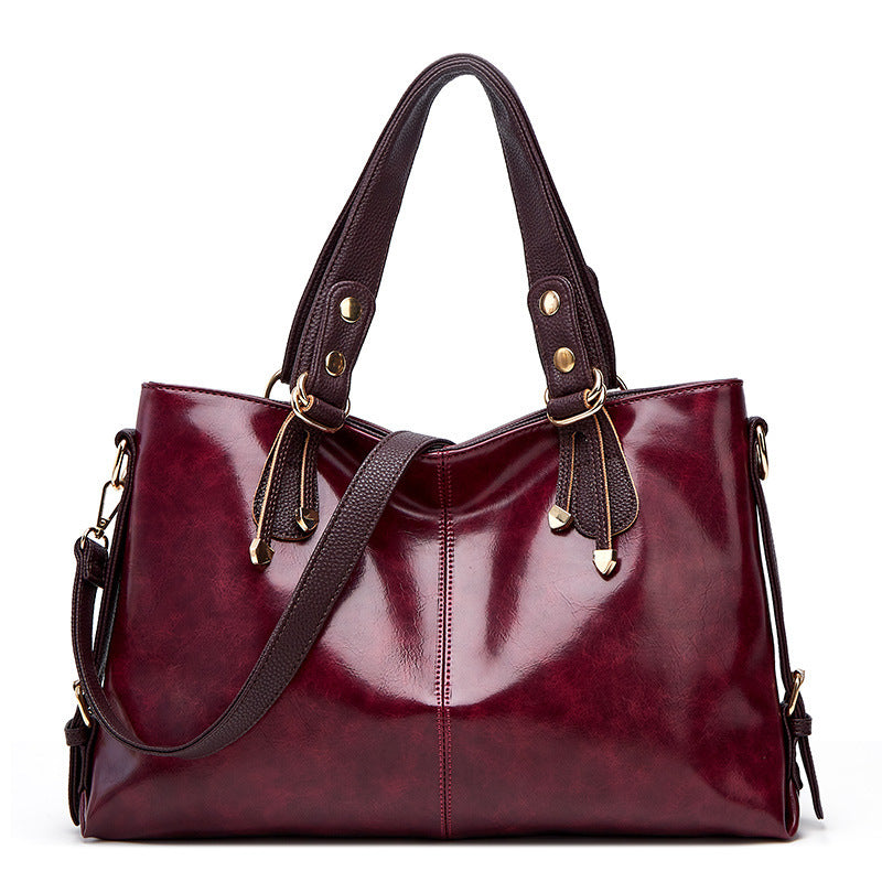 Women's Large Capacity Soft Leather Shoulder Messenger Handbag