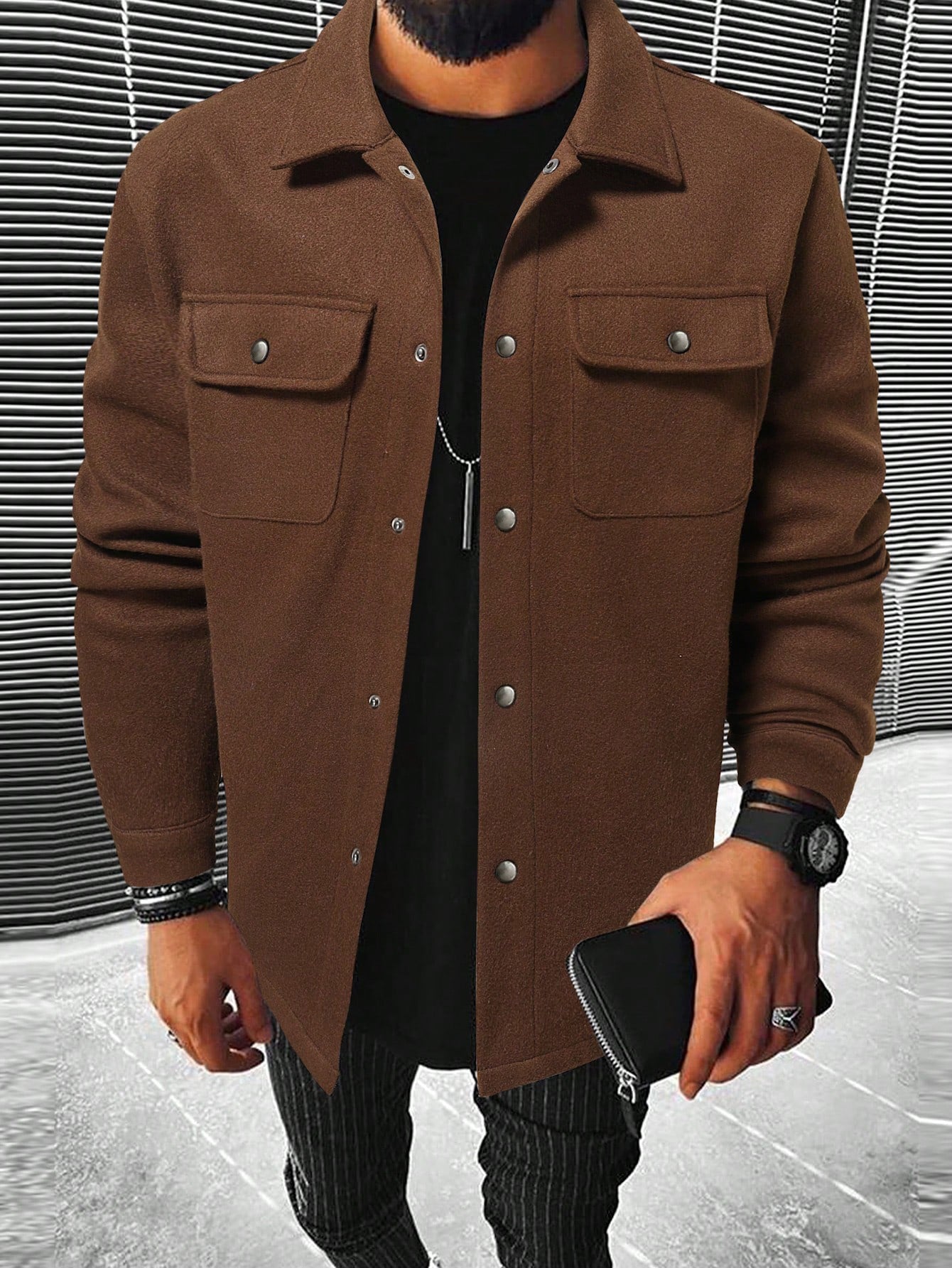 Autumn And Winter European And American Style Men's Clothing Youth Casual Men's Shirts Brushed